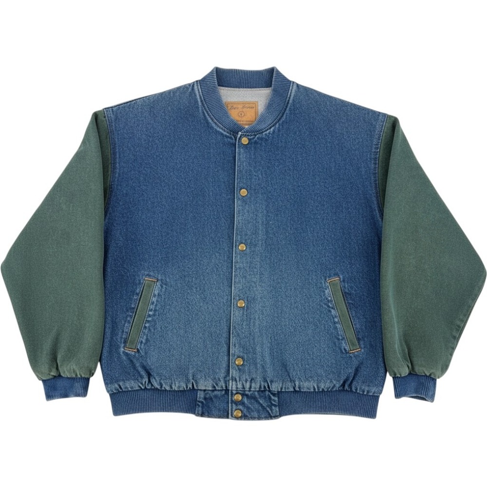 Three Rivers Denim Varsity Jacket Rouse Company Patch Vintage Bomber 90s XL
